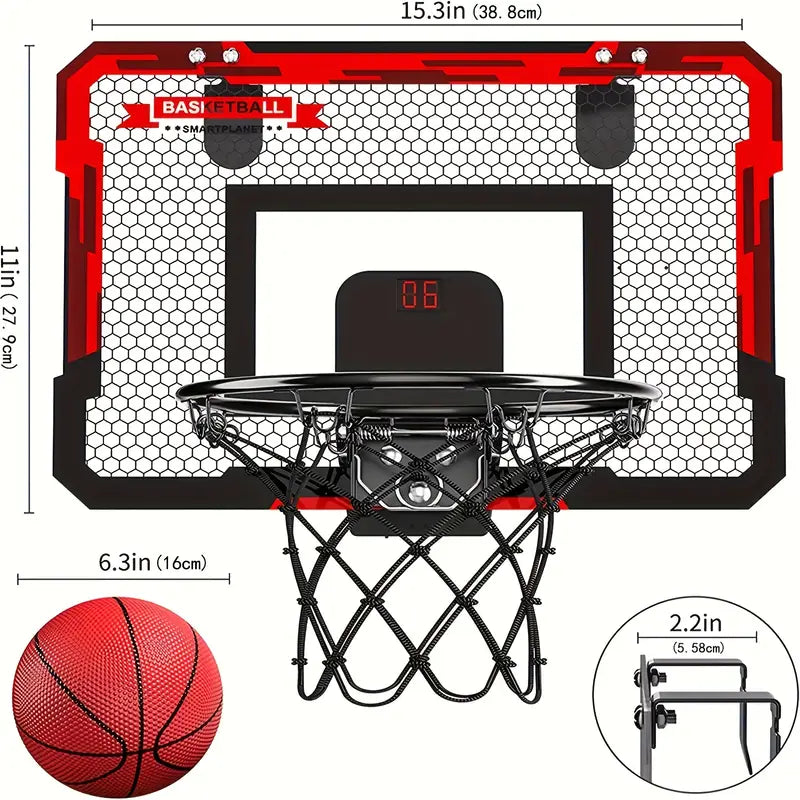 Mini Basketball Hoop with Electronic Scoreboard - BouncePro