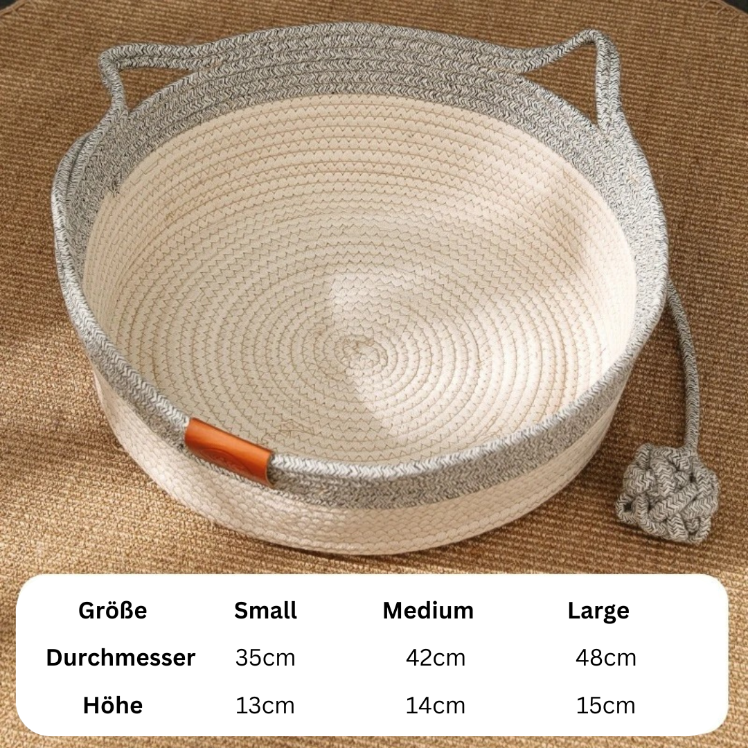 Handwoven Cotton Rope Bed for Cats - CozyNest