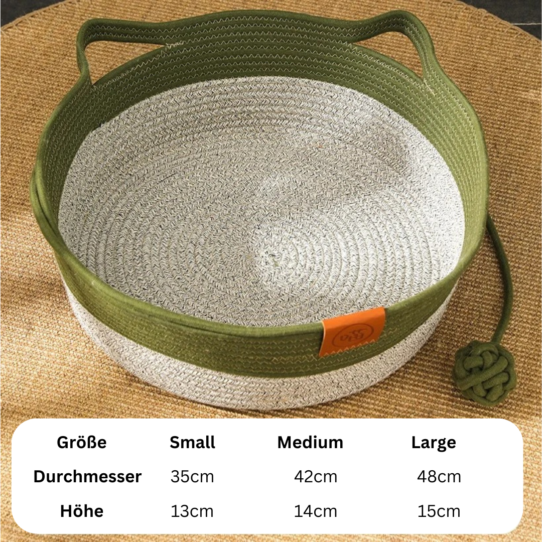 Handwoven Cotton Rope Bed for Cats - CozyNest