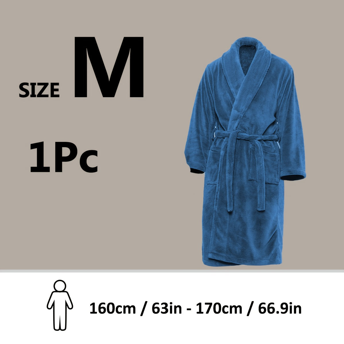 Luxury Unisex Coral Fleece Bathrobe – Ultra Soft and Warm for Your Comfort