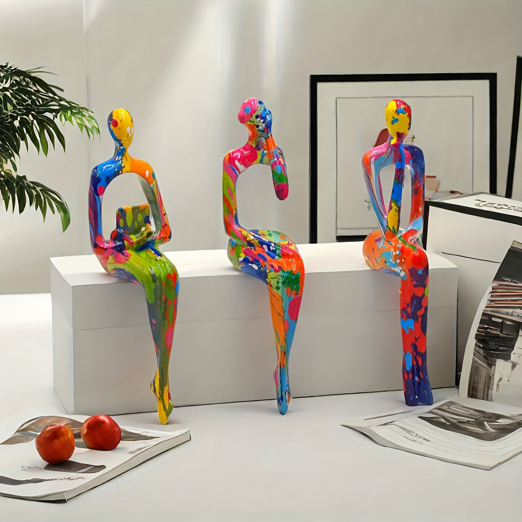 Colour Explosion Art Figures Set - For a Bold and Creative Interior Aesthetic