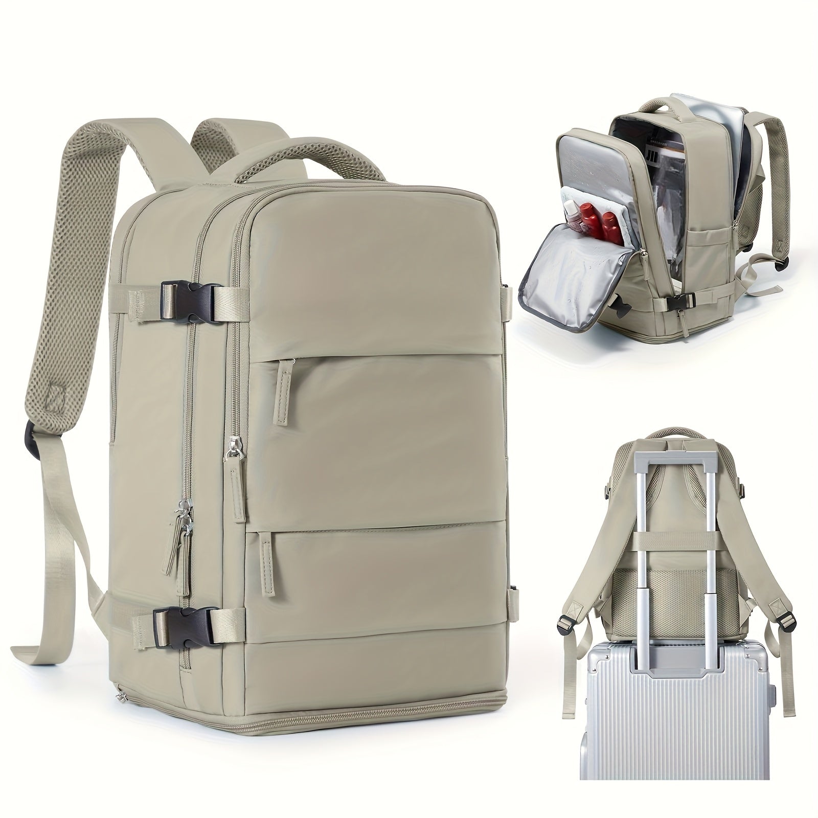 Multifunctional Travel & Day Backpack with Shoe Compartment and Waterproof Compartments