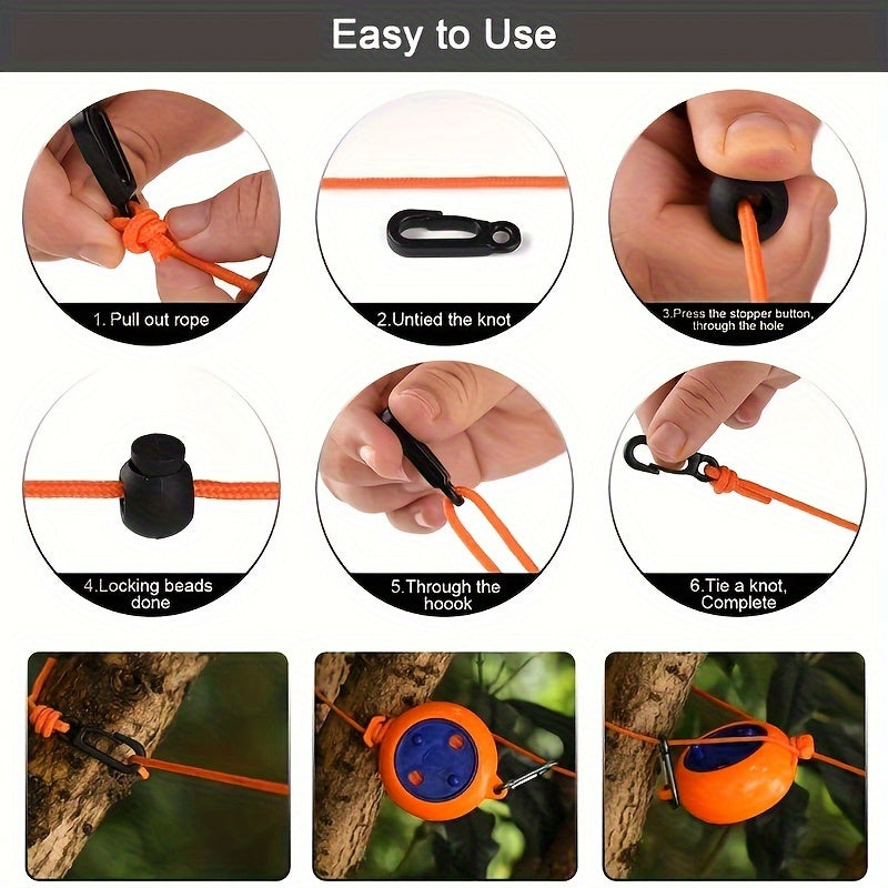 Portable Adjustable Washing Line – 8 Metre Long Camping Washing Line for Outdoor and Travel