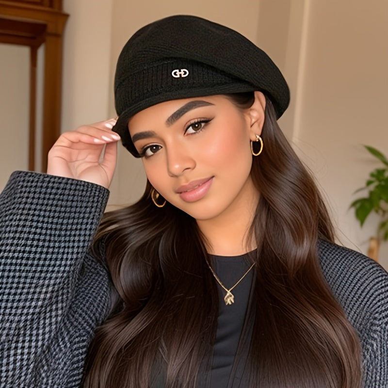 Chic Knitted Beret for Women - Elegance and Warmth for Winter