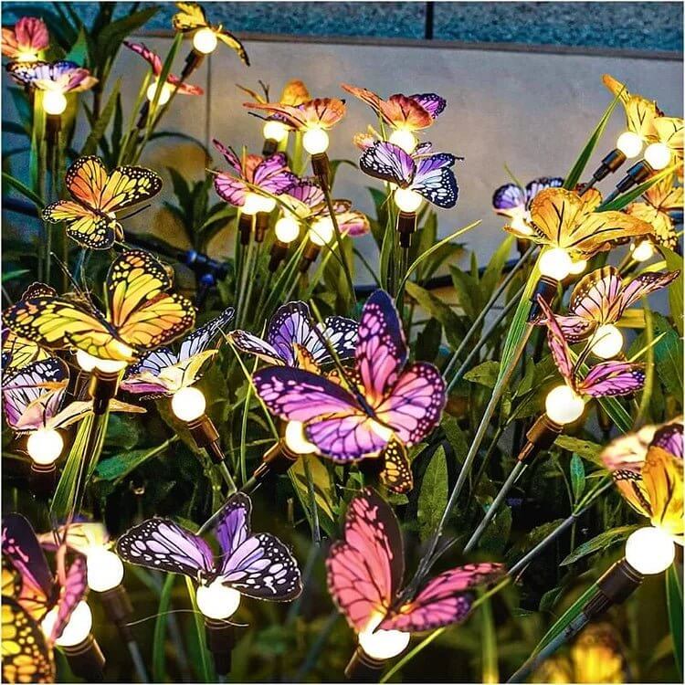 Solar-Powered LED Butterfly Lights