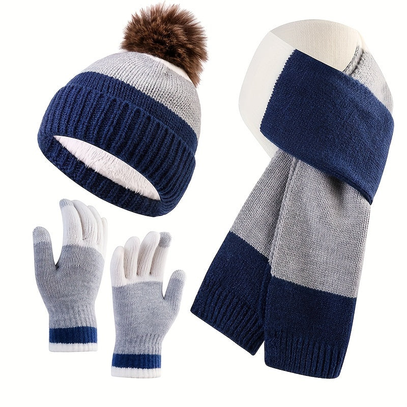 Trendy Winter Set - Beanie, Scarf and Gloves for Cold Days