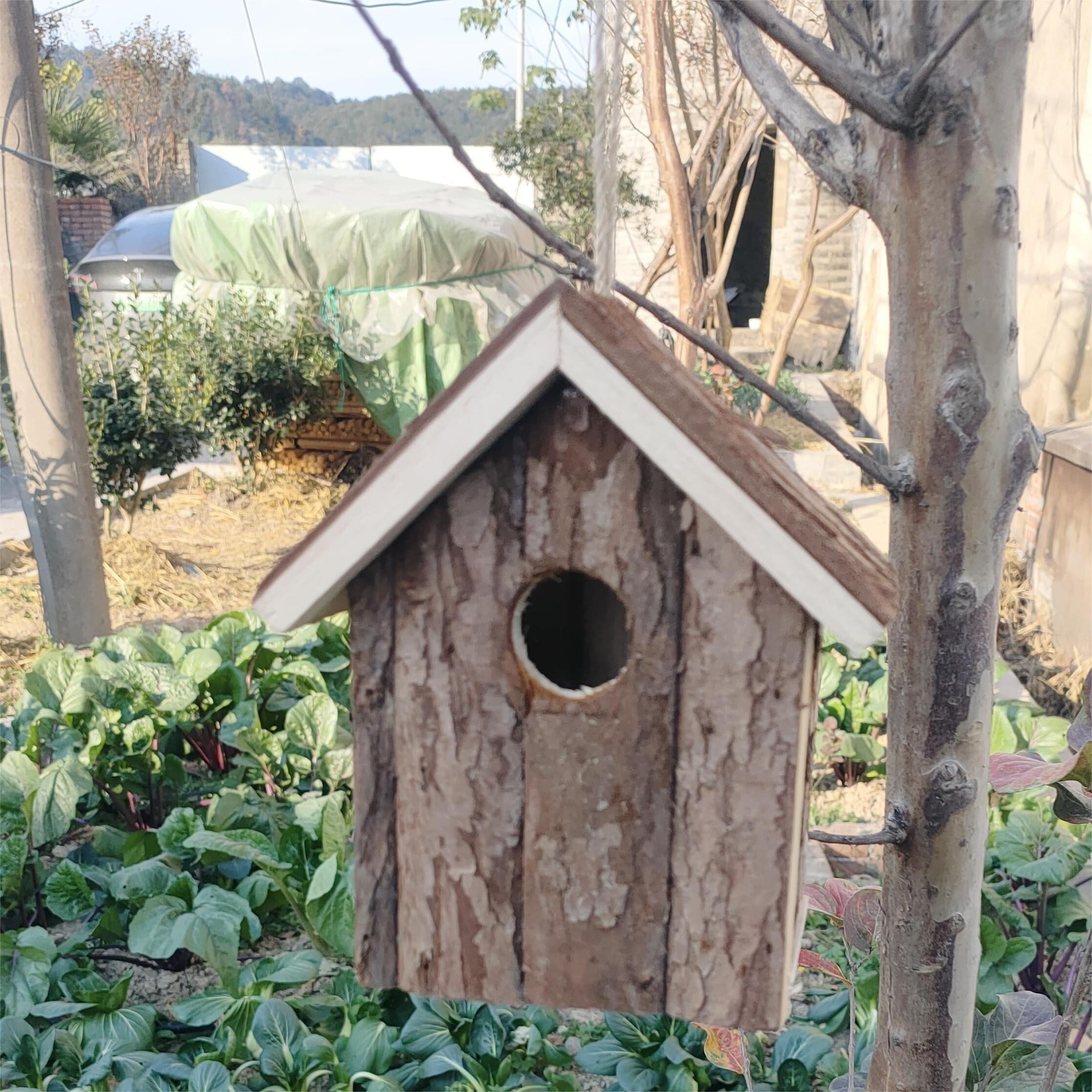 Rustic Wooden Birdhouse – A Cosy Home for Garden Birds