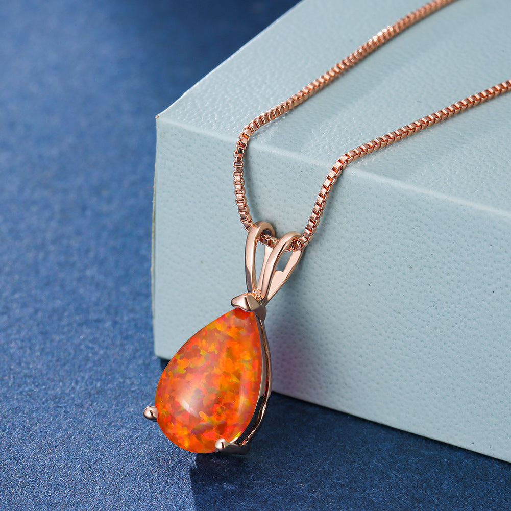 Minimalist Drop Opal Pendant Necklace – Selina