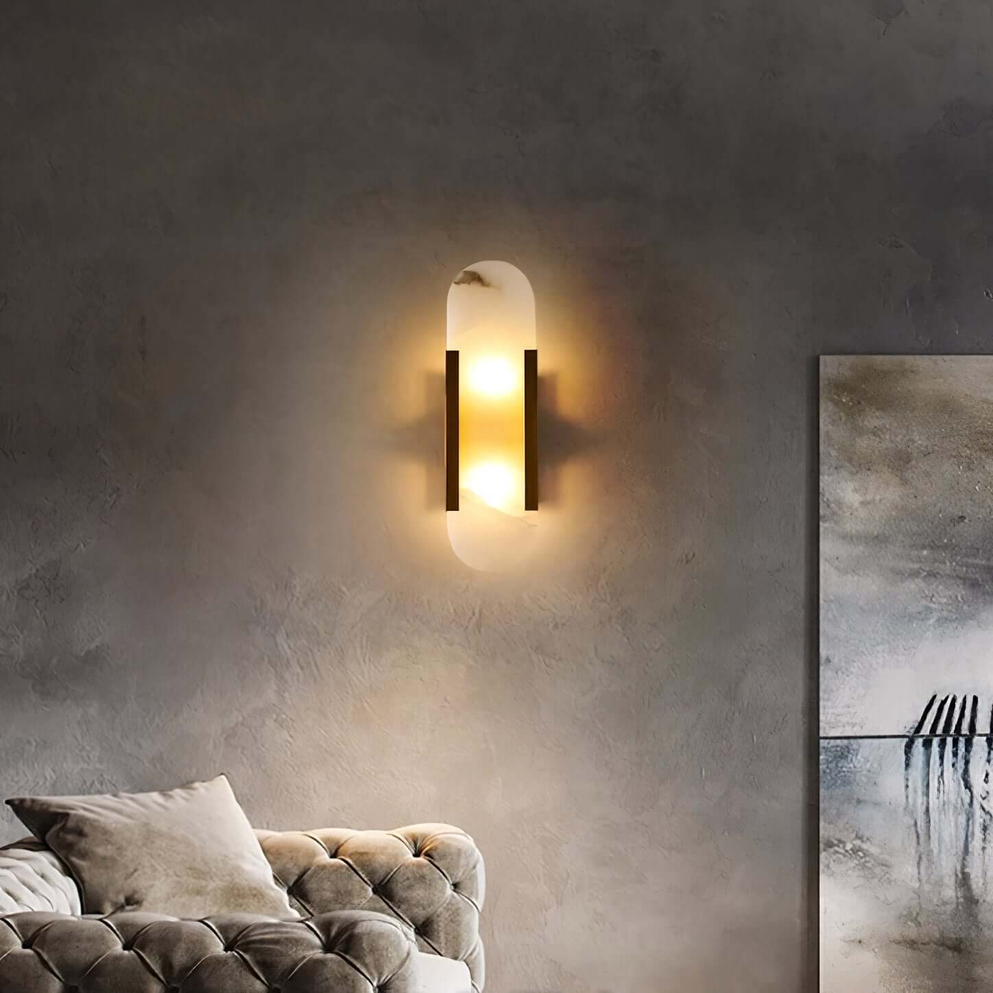 Modern Wall Lamp - Alabaster & Metal