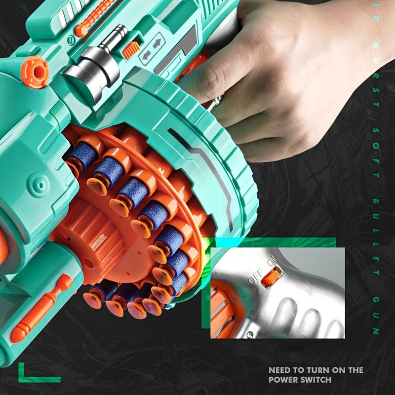 Automatic Foam Blaster – Turquoise Pistol with 40 Foam Balls for Fun Play