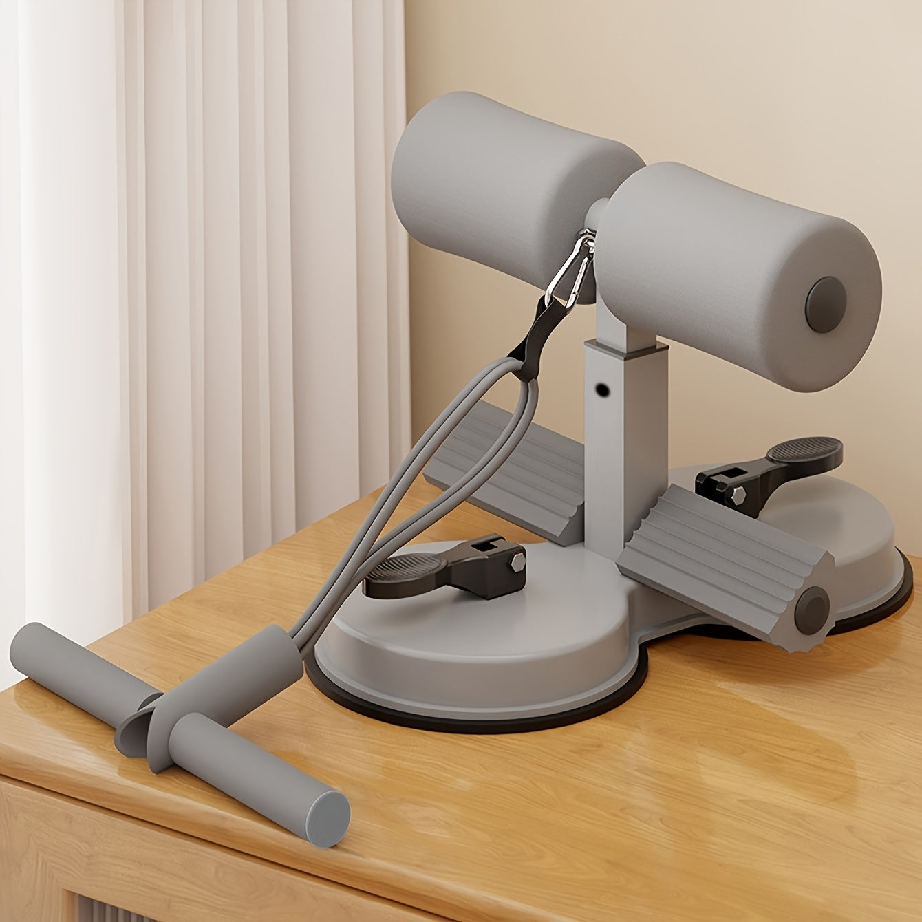 Adjustable Sit-Up Assistant with Dual Suction Cups – Ideal for Home Fitness and Core Training