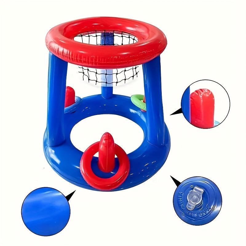 Inflatable Pool Basketball Set – Hoop, Ball, and Rings Included