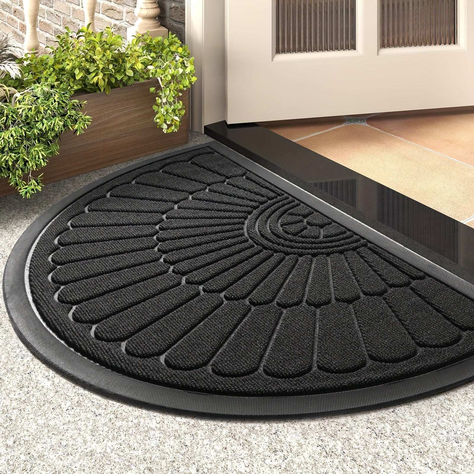 Sustainable Rubber Doormat - Half-Round Design for Outdoors and Indoors
