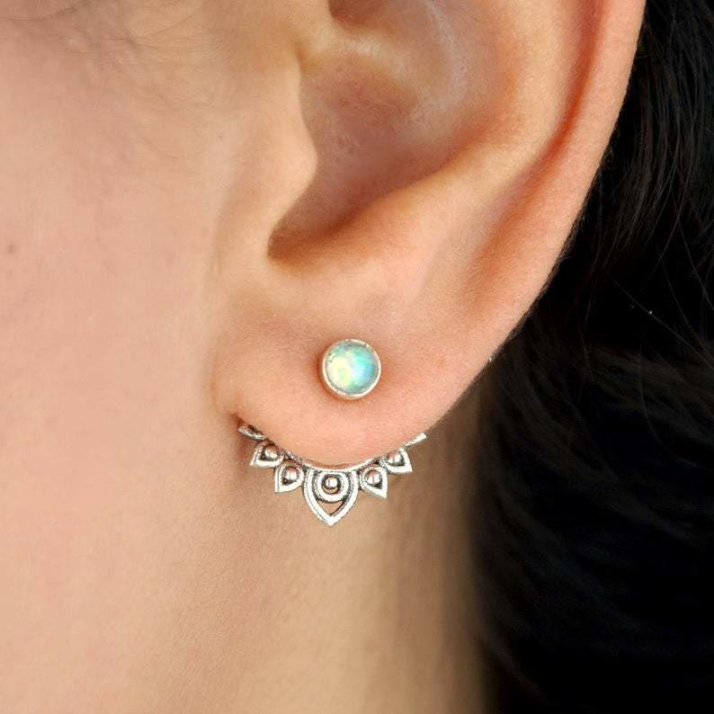 Natural Opal Lotus Earrings – Sophia