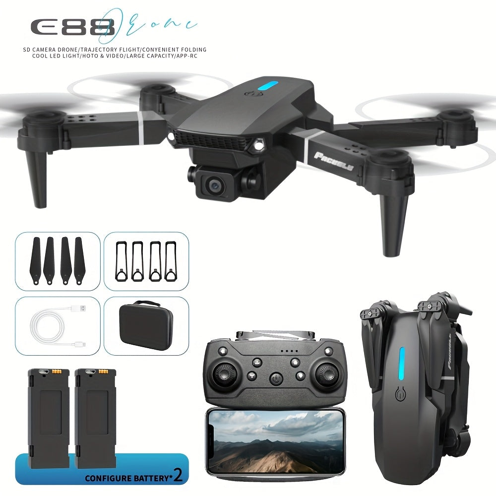 E88 Drone with Dual Camera – Foldable Quadcopter with Altitude Hold