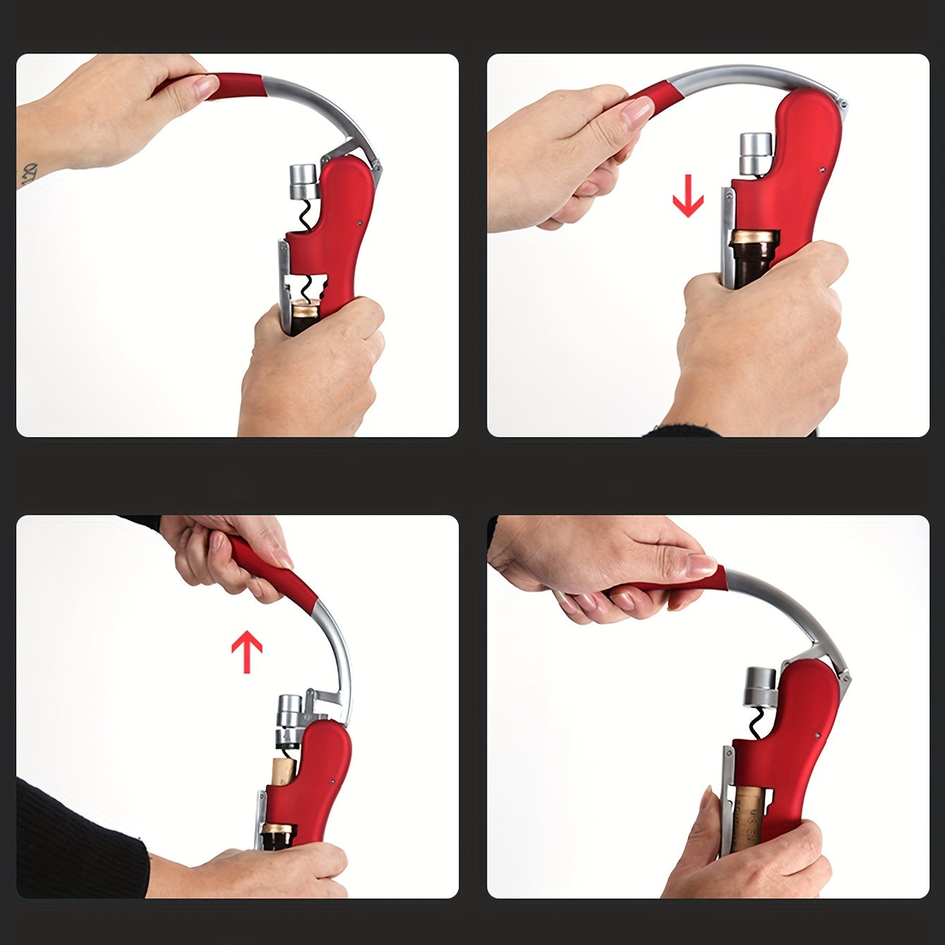 Ergonomic Corkscrew – Quickly and Safely Open Wine Bottles for Home and Hospitality