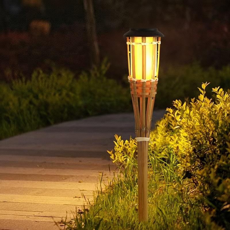 Solar Bamboo Flame Lantern – Atmospheric and Natural