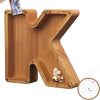 TreasureNest Coin Bank | Personalized wooden savings box in A-Z letter designs