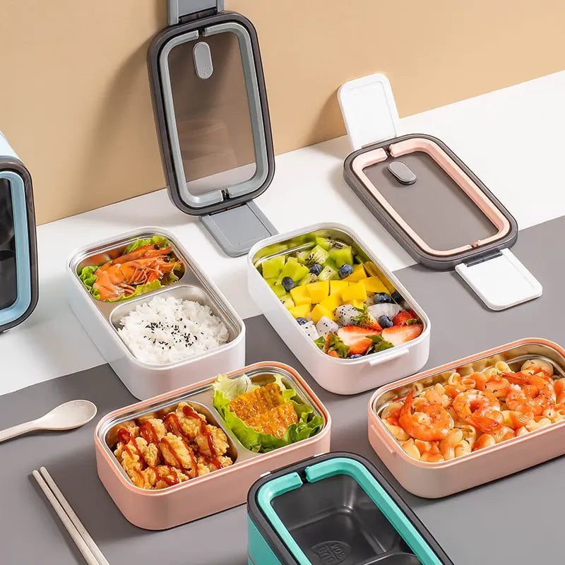 2-Tier Stainless Steel Bento Lunch Box - MealMate