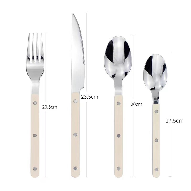24-Piece Stainless Steel Cutlery Set with Engraved Design – BistroLine