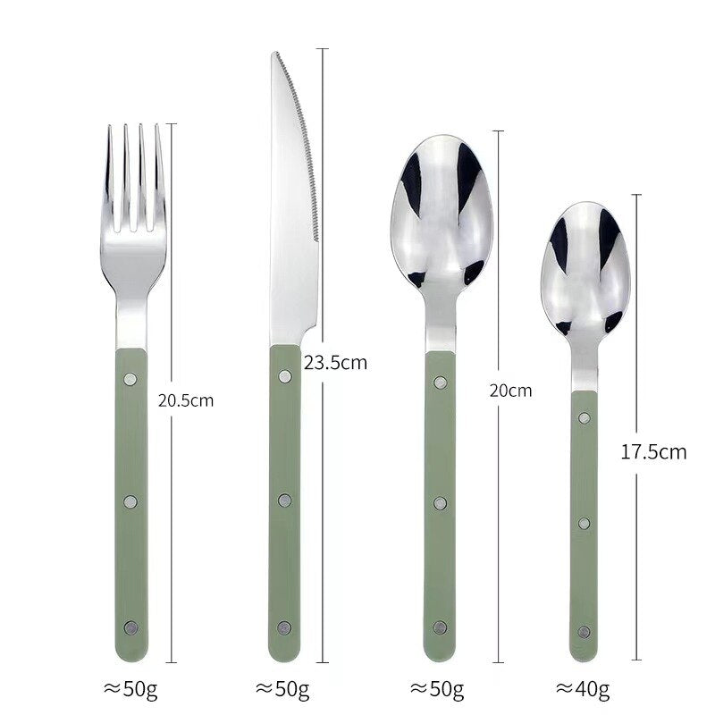 24-Piece Stainless Steel Cutlery Set with Engraved Design – BistroLine