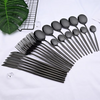 24-Piece Black Cutlery Set in Stainless Steel