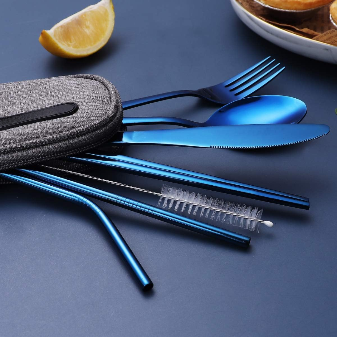 Portable Stainless Steel Cutlery Set - Travel Essential!