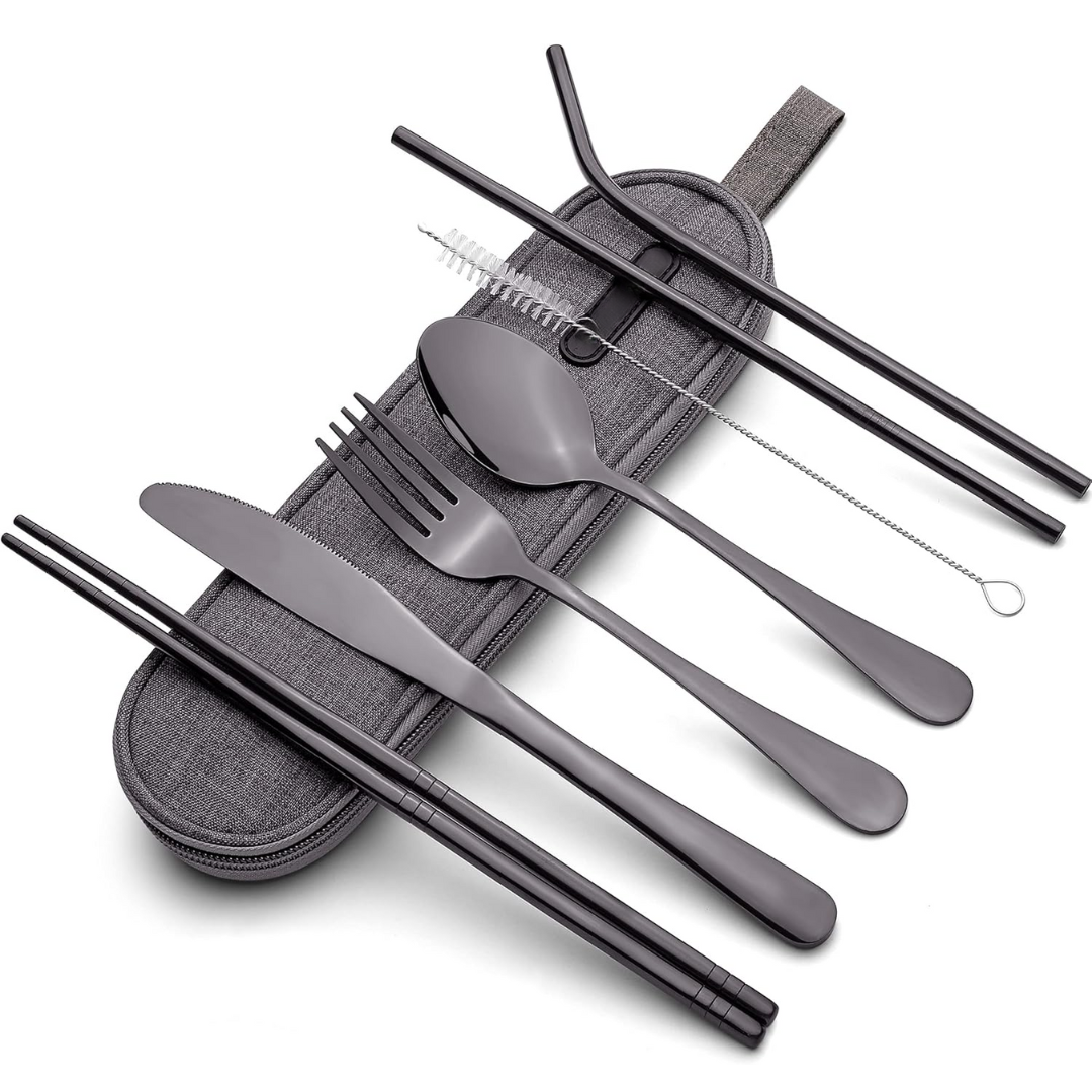 Portable Stainless Steel Cutlery Set - Travel Essential!