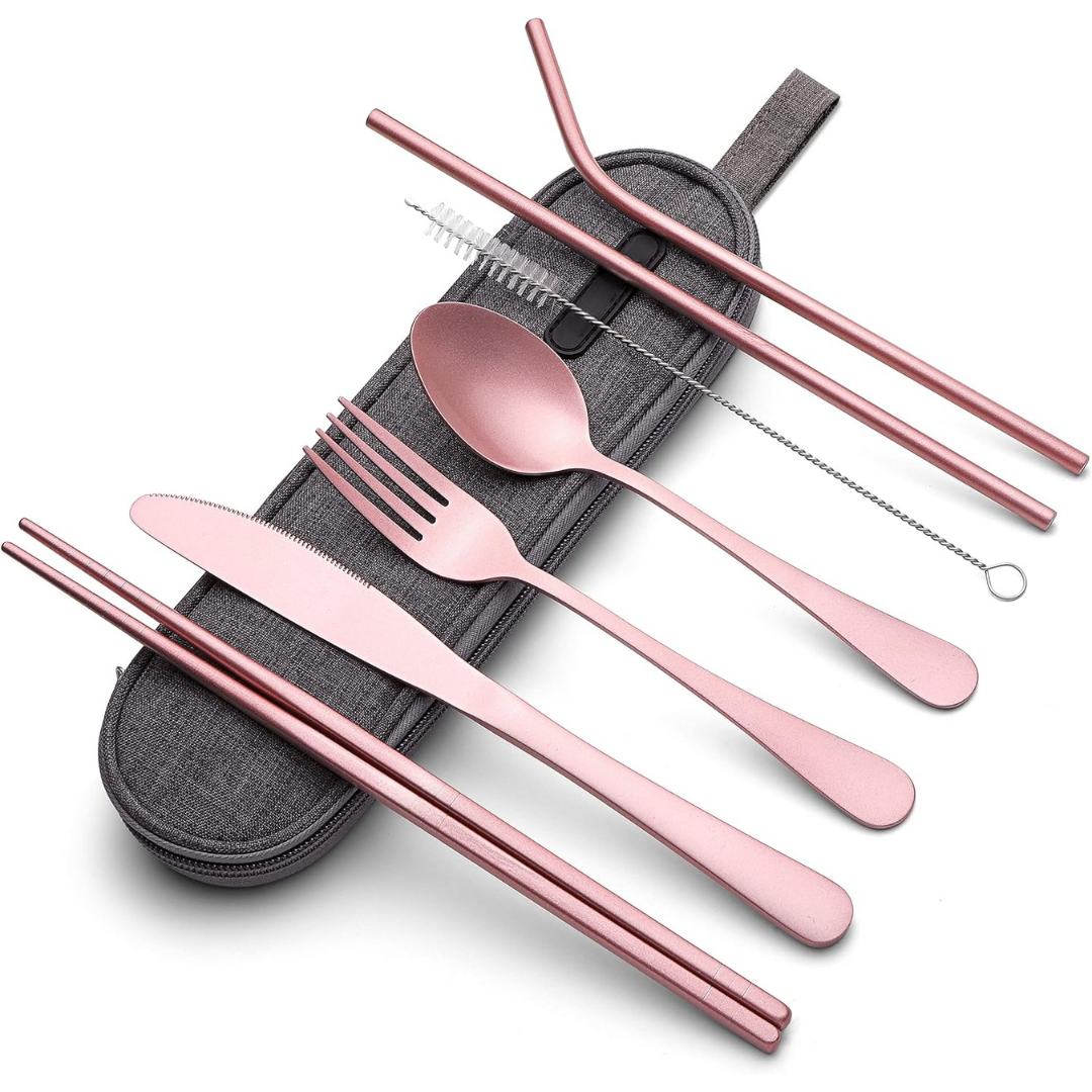 Portable Stainless Steel Cutlery Set - Travel Essential!