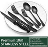 24-Piece Black Cutlery Set in Stainless Steel