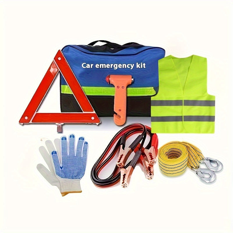 Auto Emergency Kit – Warning Triangle, Safety Vest, Cables and More