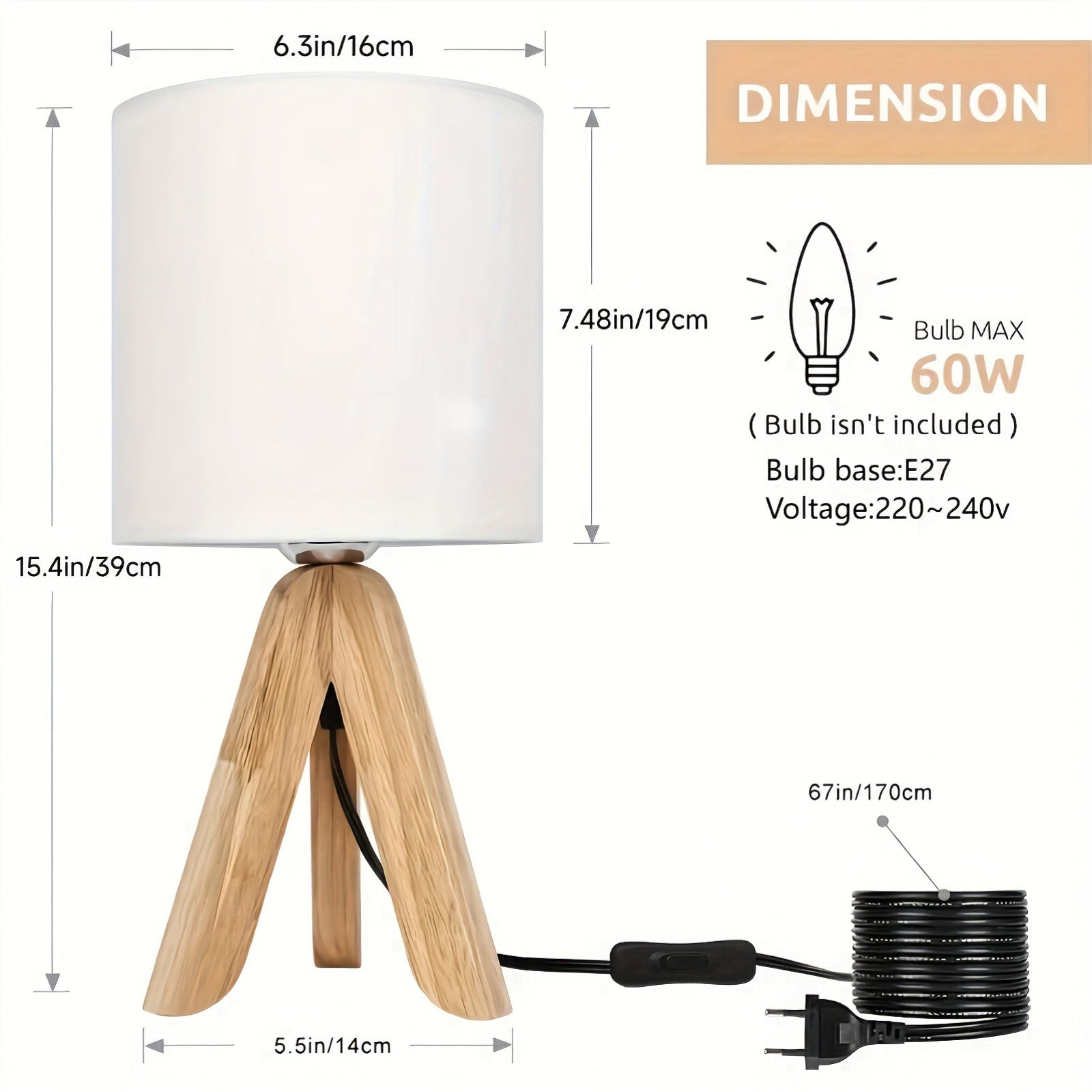 Natural Light Style Tripod Lamp - For Warm and Modern Lighting