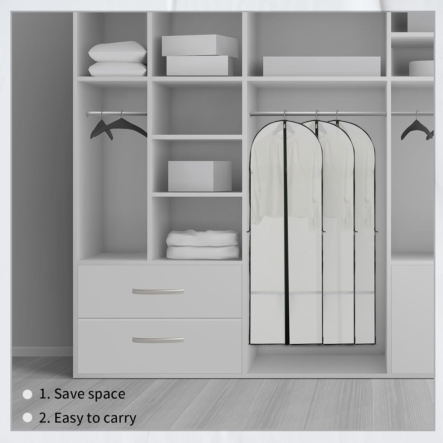 Long Dress Storage Cover – 180 cm Garment Bag with Zip and Viewing Window (Buy 1, Get 1 FREE)
