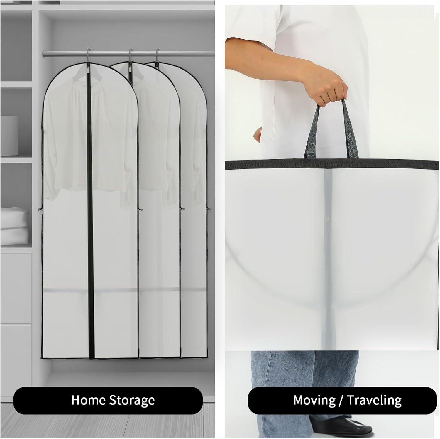 Long Dress Storage Cover – 180 cm Garment Bag with Zip and Viewing Window (Buy 1, Get 1 FREE)