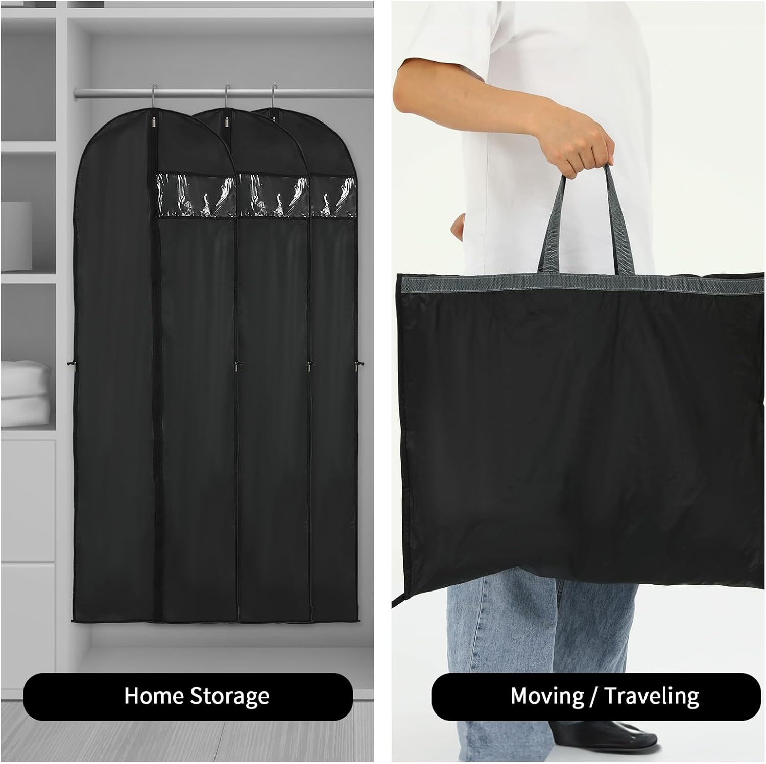 Long Dress Storage Cover – 180 cm Garment Bag with Zip and Viewing Window (Buy 1, Get 1 FREE)