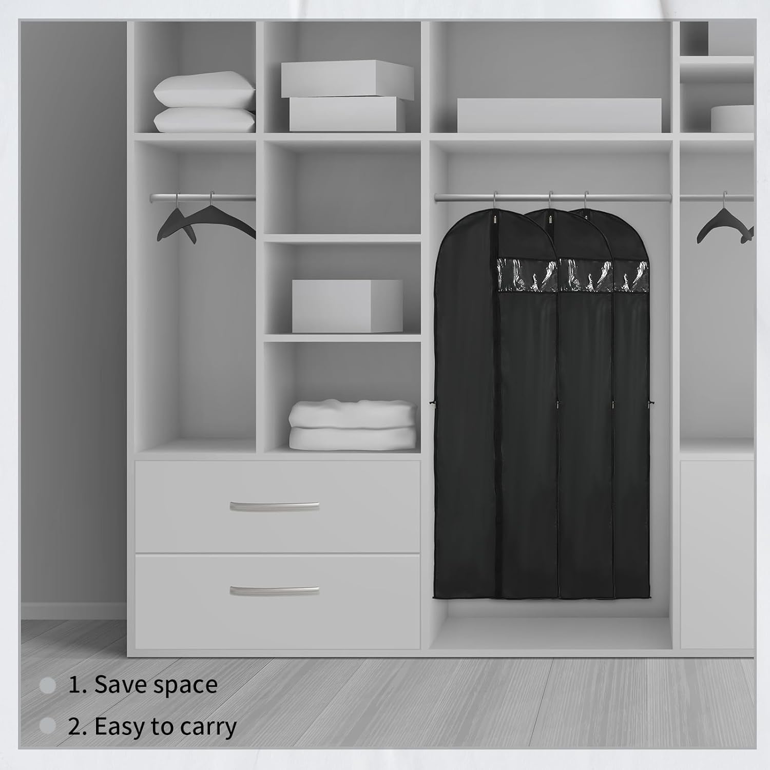 Long Dress Storage Cover – 180 cm Garment Bag with Zip and Viewing Window (Buy 1, Get 1 FREE)