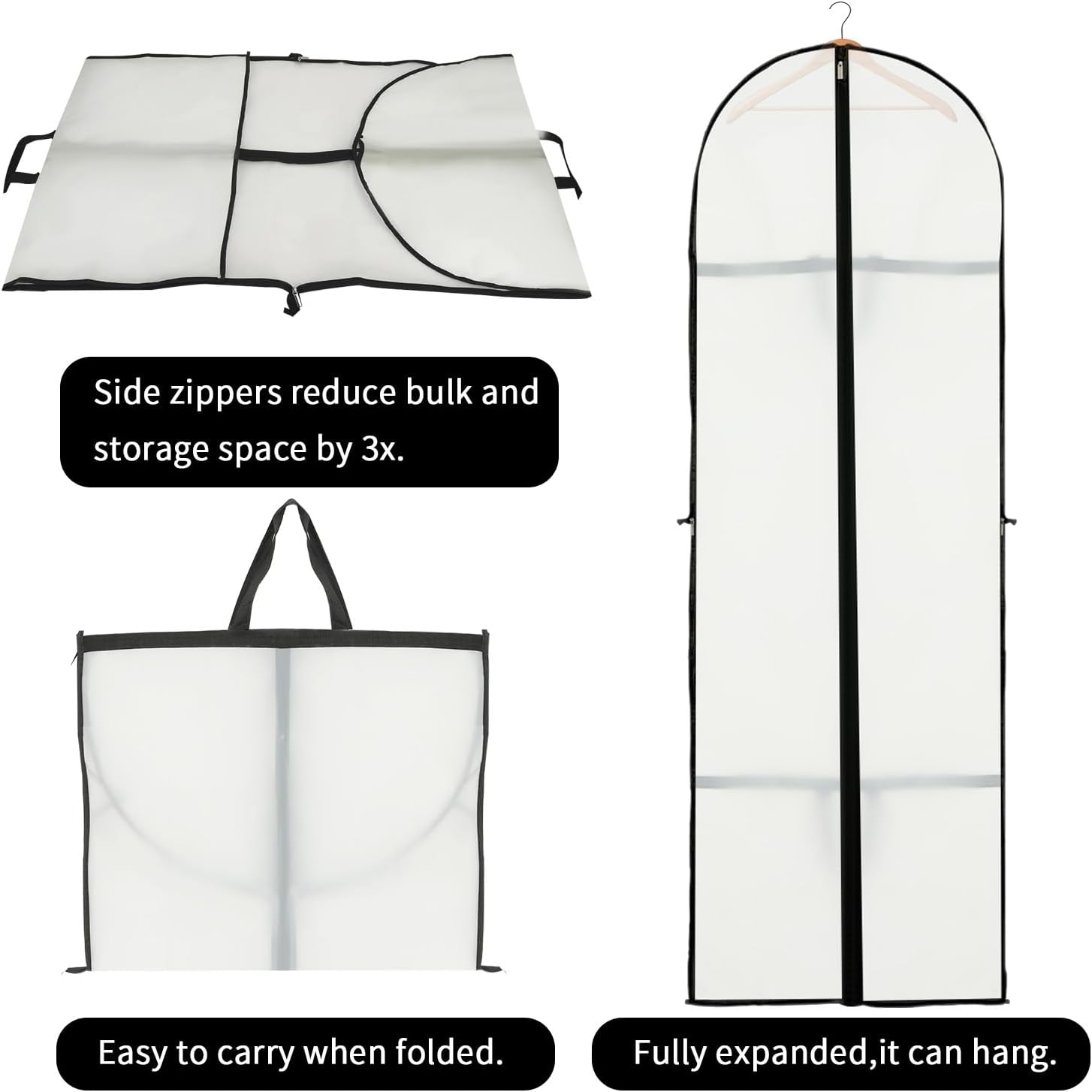 Long Dress Storage Cover – 180 cm Garment Bag with Zip and Viewing Window (Buy 1, Get 1 FREE)