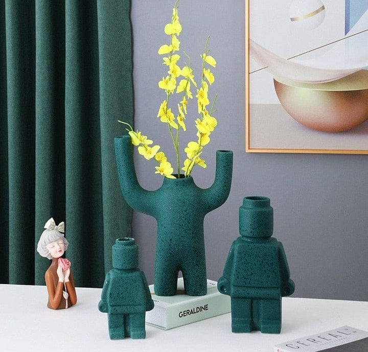 Robot Plant Pots in Ceramic - BrickBotanica