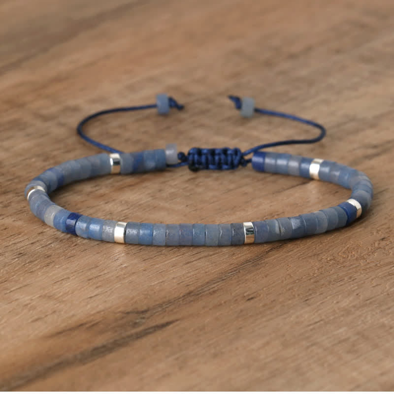 Braided Bracelet with 2.4 mm Natural Stone Beads – Seraphina