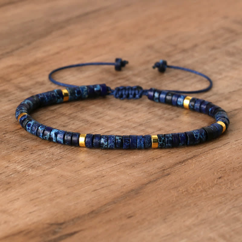 Braided Bracelet with 2.4 mm Natural Stone Beads – Seraphina