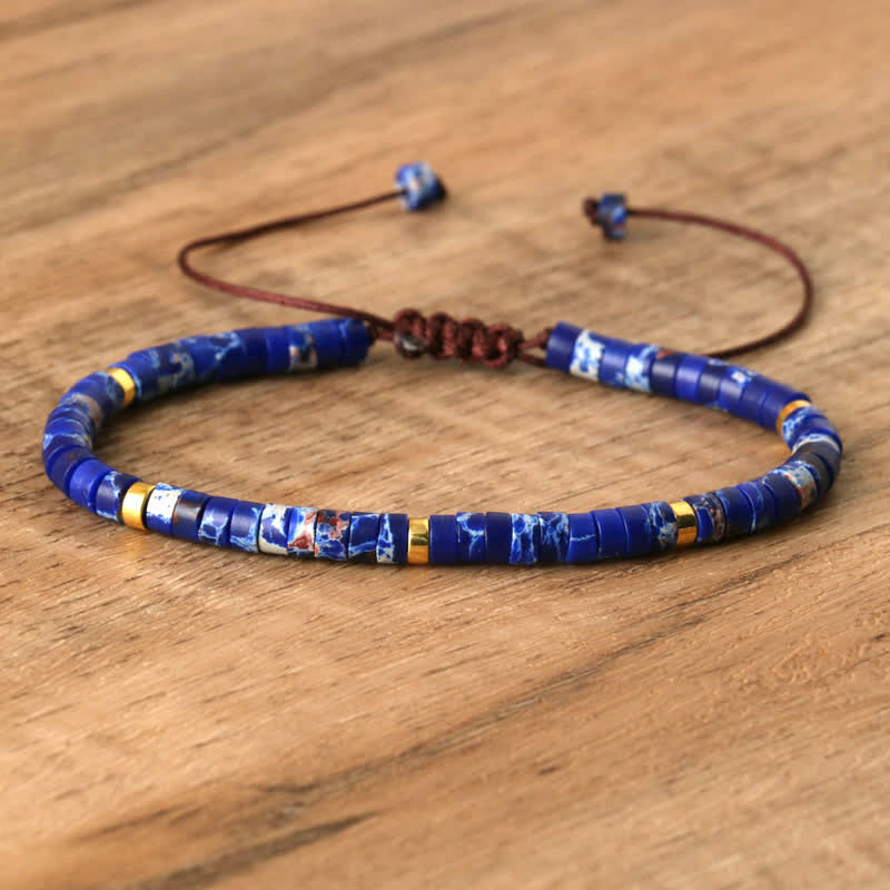 Braided Bracelet with 2.4 mm Natural Stone Beads – Seraphina