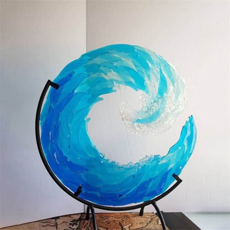 Glass Sculpture of an Ocean Wave – AquaWave