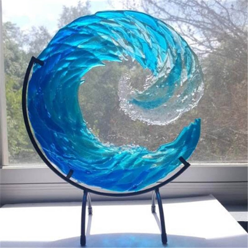 Glass Sculpture of an Ocean Wave – AquaWave