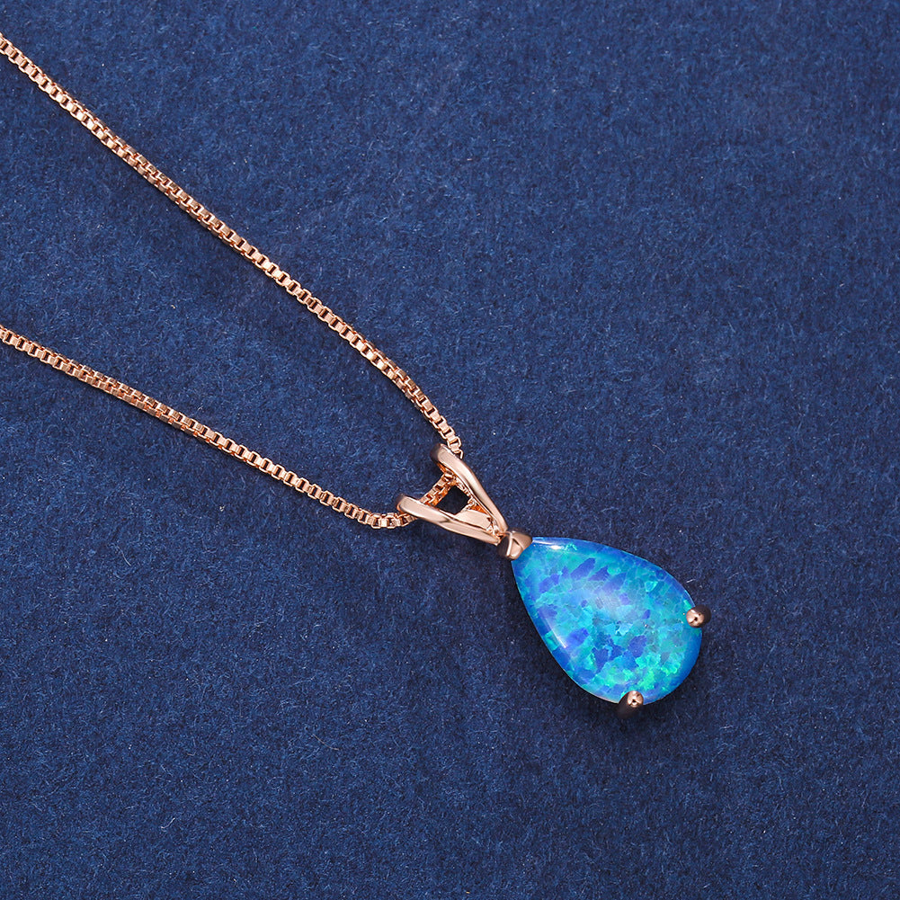Minimalist Drop Opal Pendant Necklace – Selina