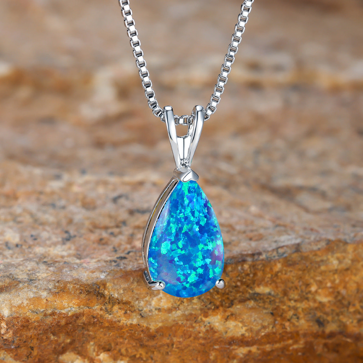 Minimalist Drop Opal Pendant Necklace – Selina
