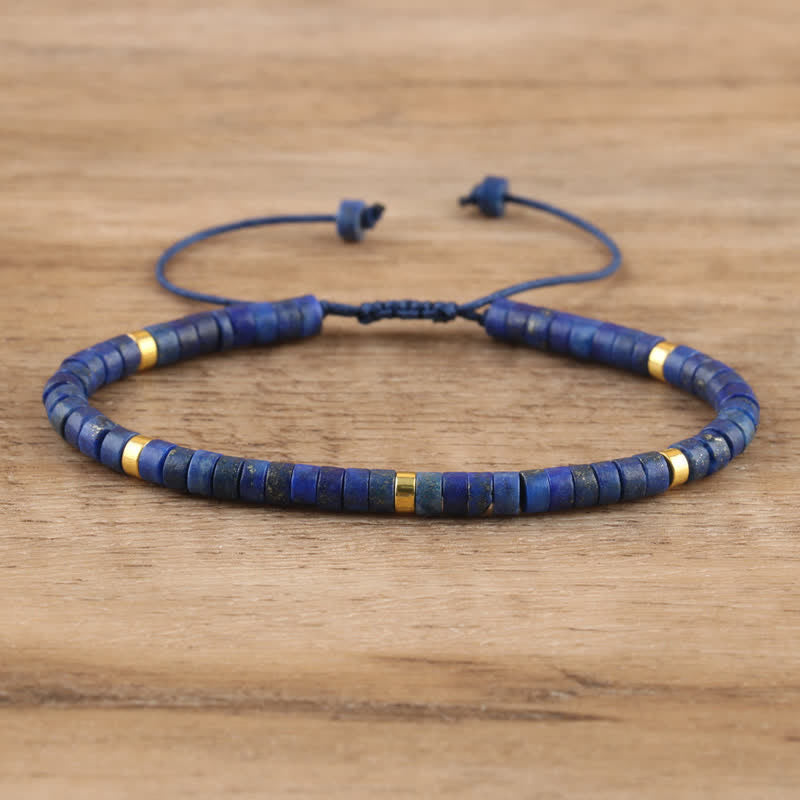 Braided Bracelet with 2.4 mm Natural Stone Beads – Seraphina