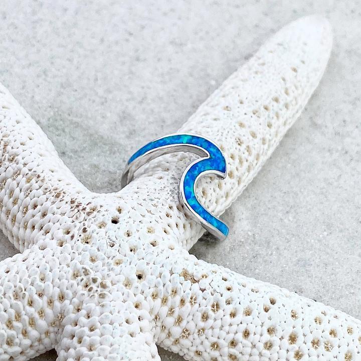 Ocean Waves Ring in Opal and Silver – Livia