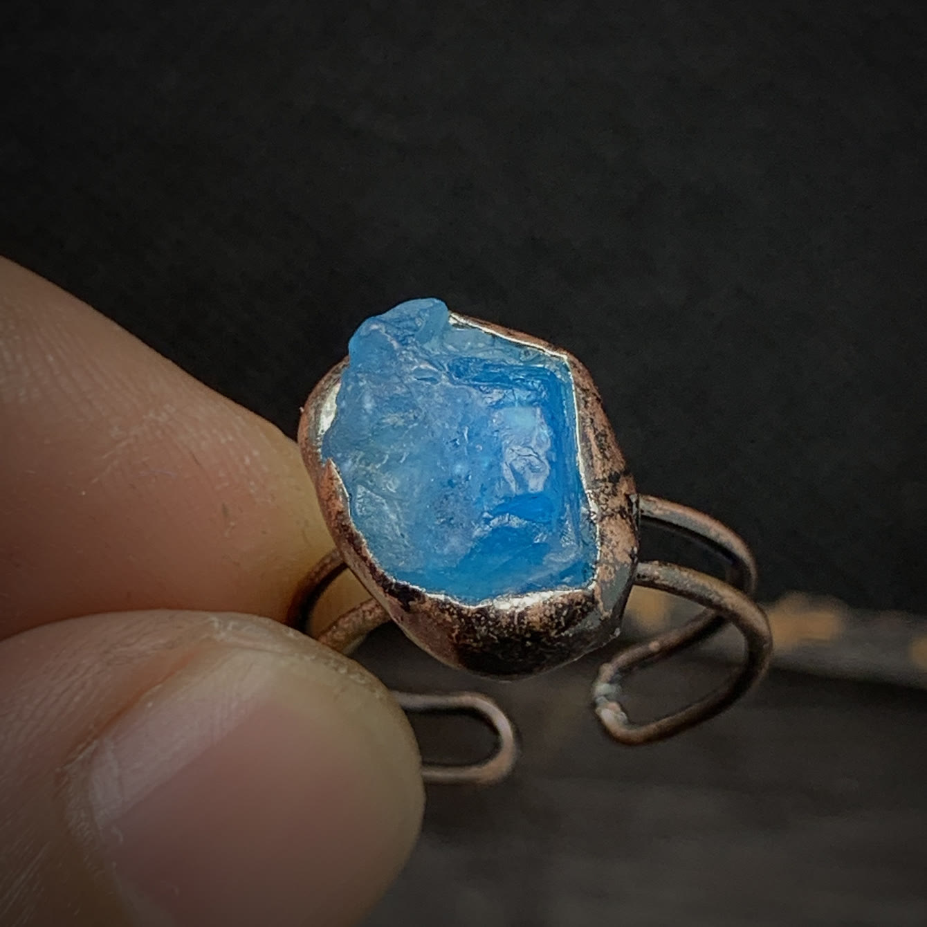 Natural Raw Stone Birth Ring – Selina
