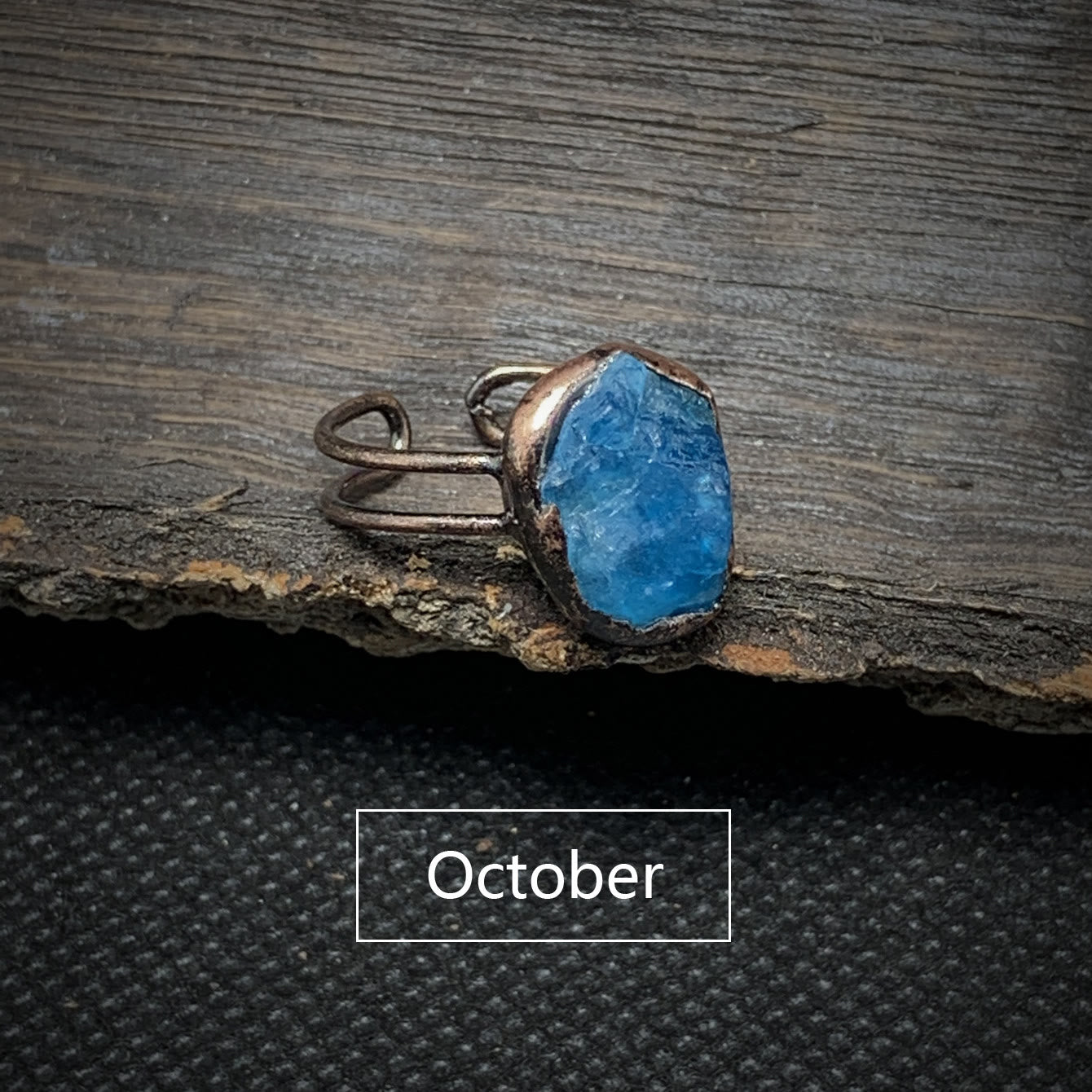 Natural Raw Stone Birth Ring – Selina