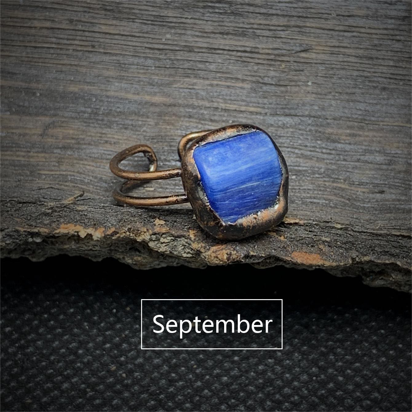 Natural Raw Stone Birth Ring – Selina